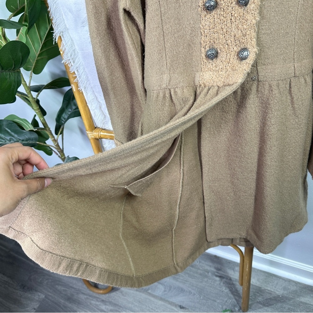 Anthropologie Moth Midtown Brown Wool Coat sz L - Picture 6 of 9